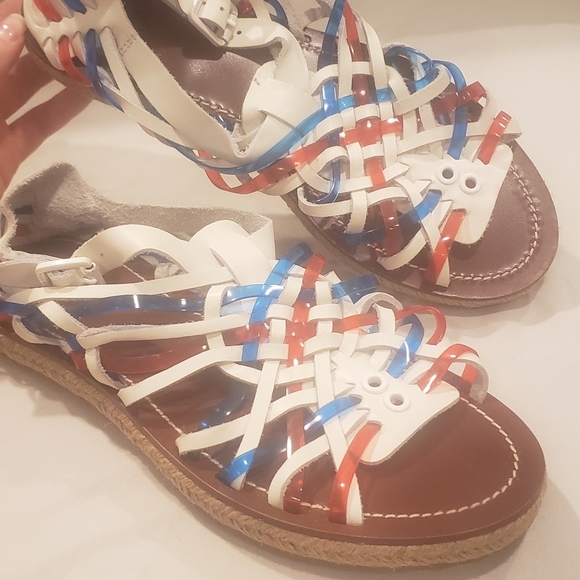 NWOT Tory Burch Huarache Espadrille red white and blue size 10 - Picture 7 of 10